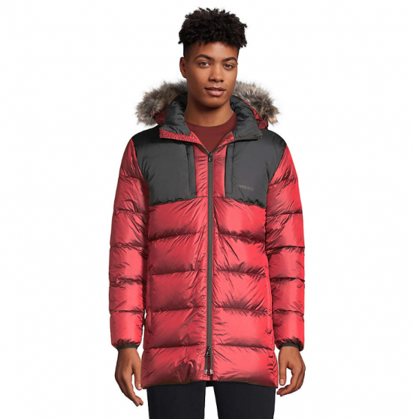 Jaket parka dengan hooded lebar